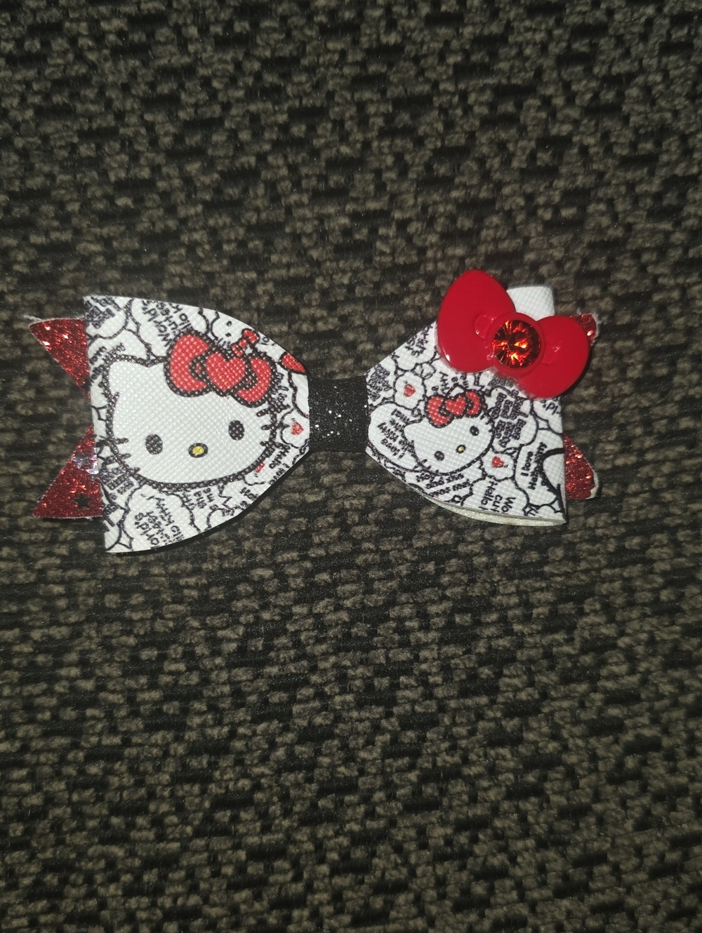Hello Kitty Style Red & White Kids Hair Bow